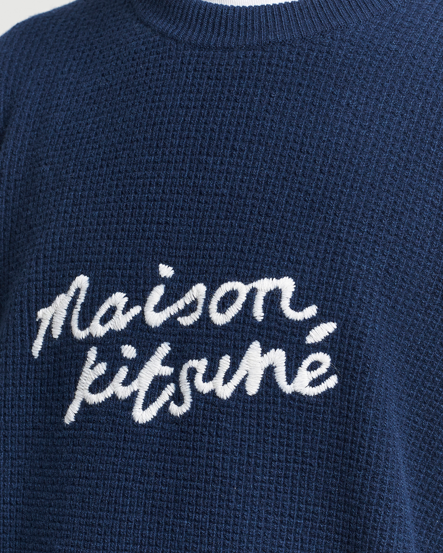 Heren | Truien | Maison Kitsuné | Handwriting Wool Crew Neck Sweater Ink Blue