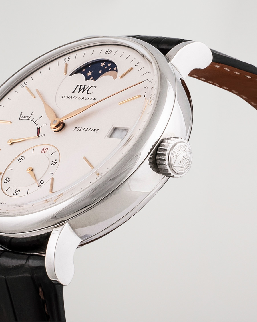 Heren | IWC Pre-Owned Portofino Moon Phase IW516401 Steel White | IWC Pre-Owned | Portofino Moon Phase IW516401 Steel White