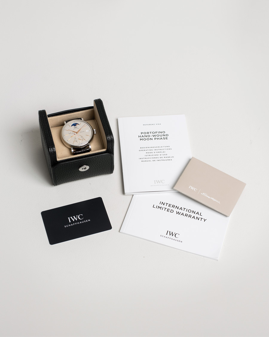 Heren | IWC Pre-Owned Portofino Moon Phase IW516401 Steel White | IWC Pre-Owned | Portofino Moon Phase IW516401 Steel White