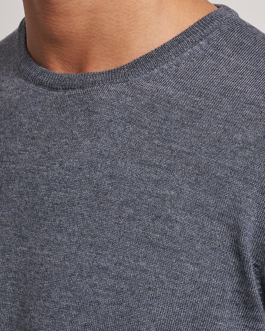 Heren | Truien | Gran Sasso | Merino Fashion Fit Crew Neck Pullover Grey Melange