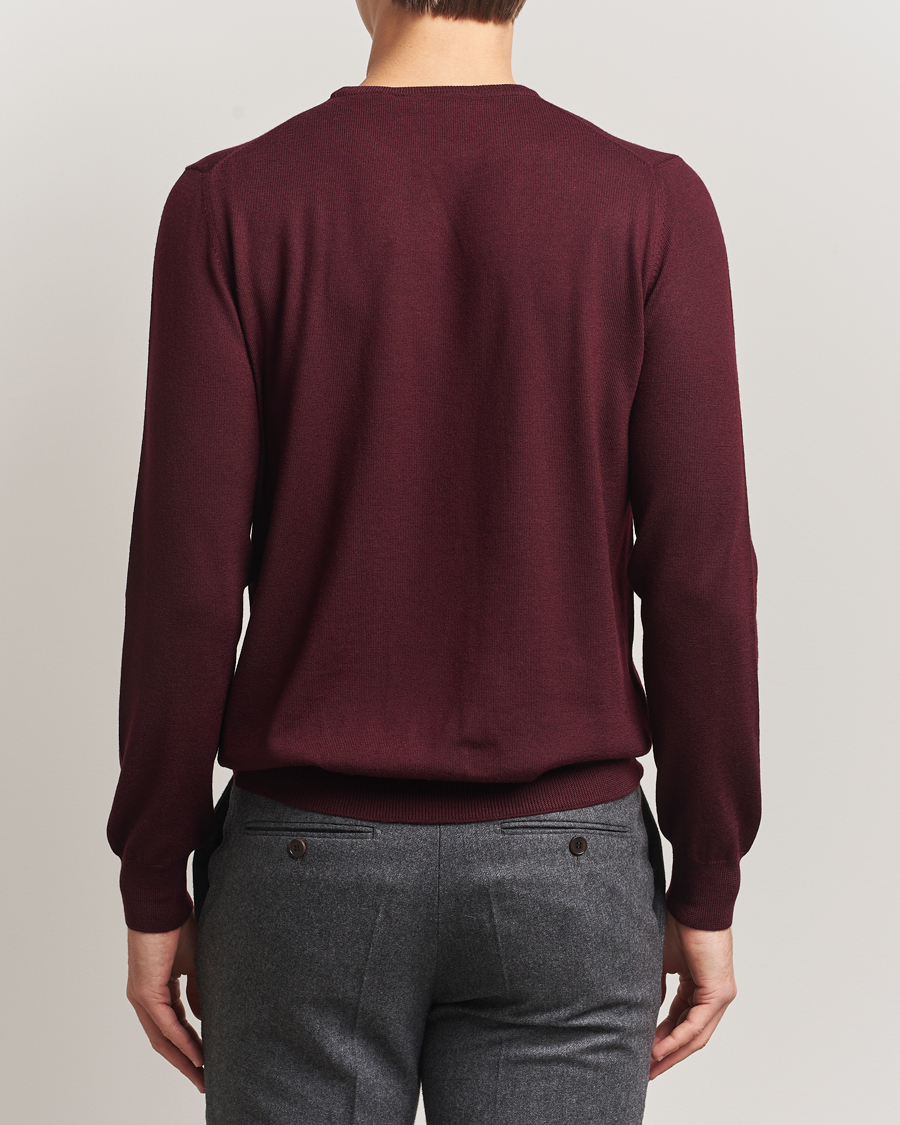 Heren | Truien | Gran Sasso | Merino Fashion Fit Crew Neck Pullover Burgundy