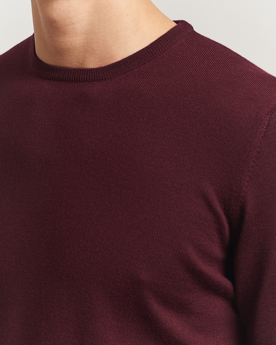 Heren | Truien | Gran Sasso | Merino Fashion Fit Crew Neck Pullover Burgundy