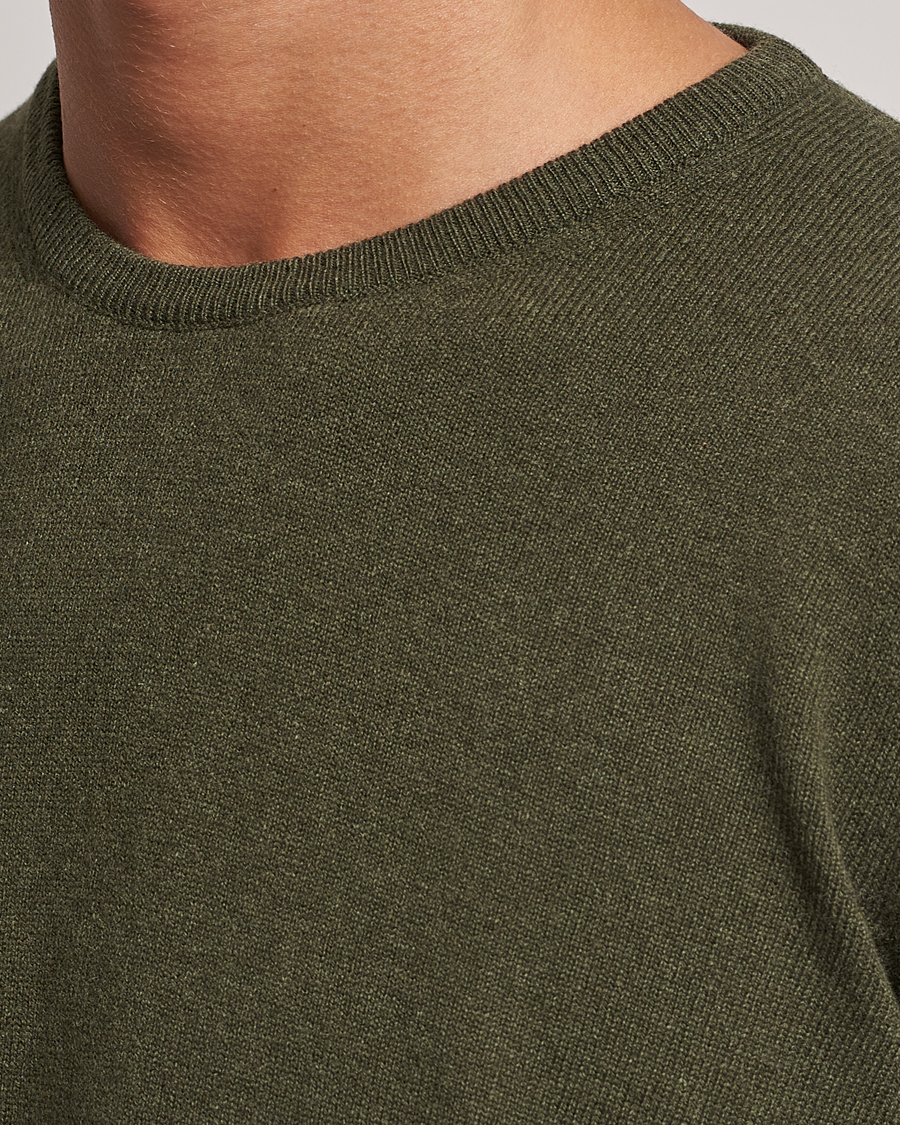 Heren | Truien | Gran Sasso | Wool/Cashmere Crew Neck Olive Melange