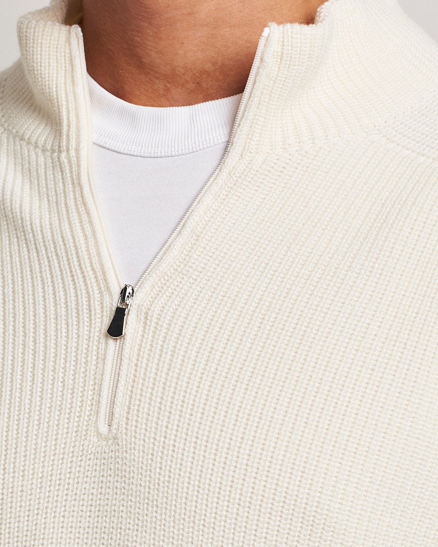Heren | Truien | Gran Sasso | Rainwool Half Zip White
