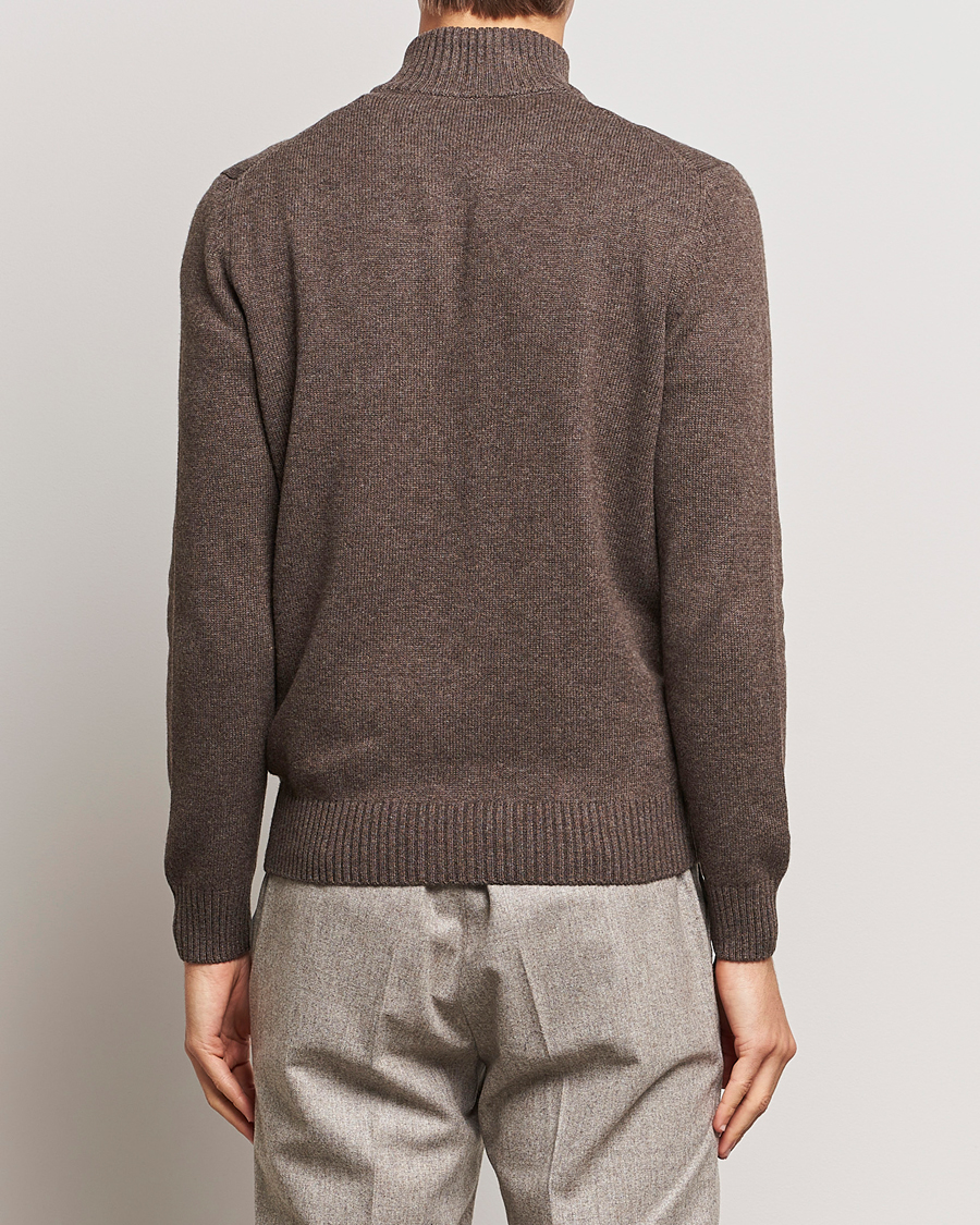 Heren | Truien | Gran Sasso | Wool/Cashmere Full Zip Brown Melange