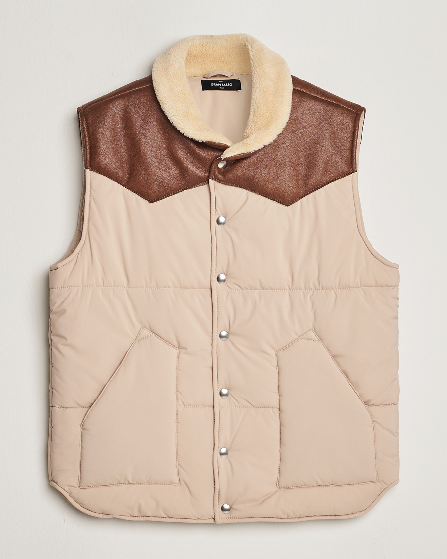 Heren | Jassen | Gran Sasso | Aspen Padded Vest Beige/Brown