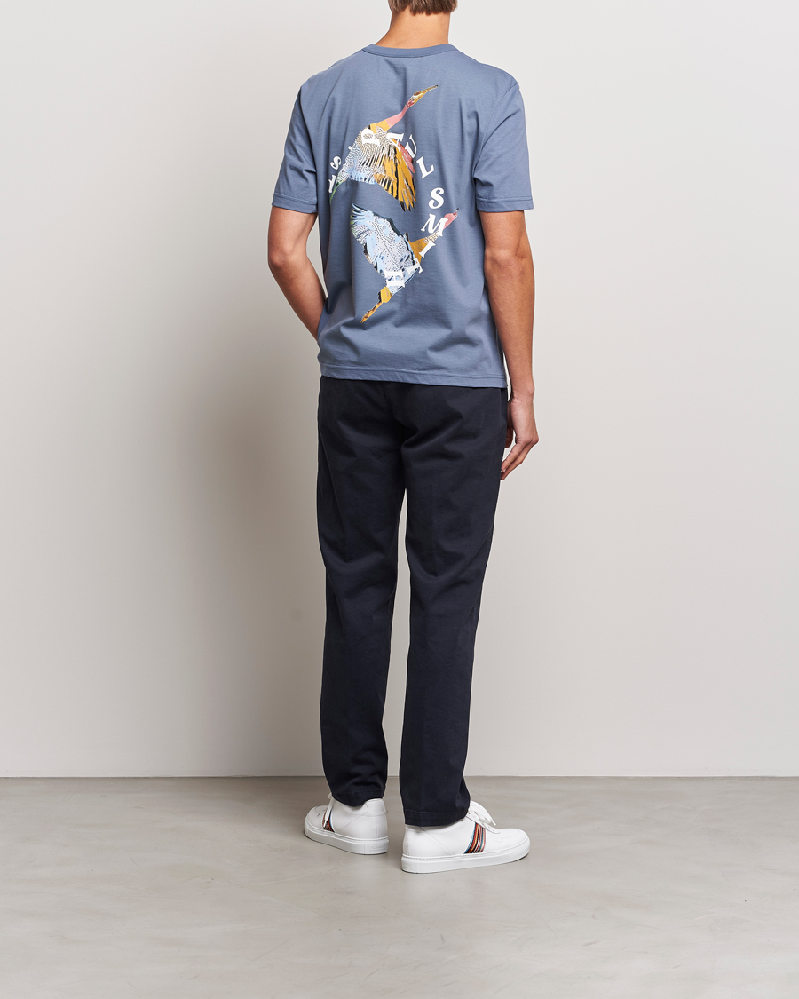 Heren | T-shirts | PS Paul Smith | Flying Bird Crew Neck T-Shirt Washed Blue