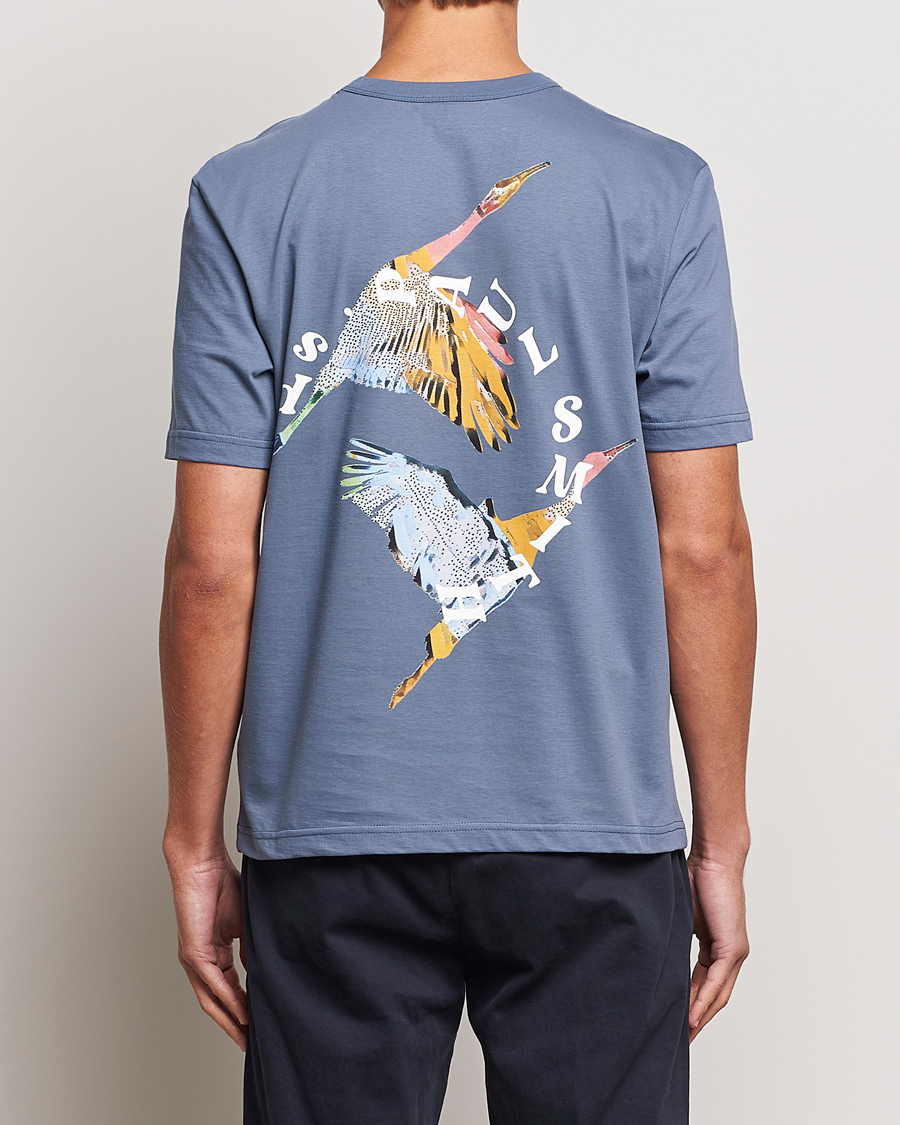 Heren | T-shirts | PS Paul Smith | Flying Bird Crew Neck T-Shirt Washed Blue