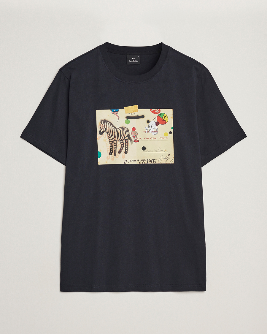 Heren | T-shirts | PS Paul Smith | Zebra Card Crew Neck T-Shirt Navy