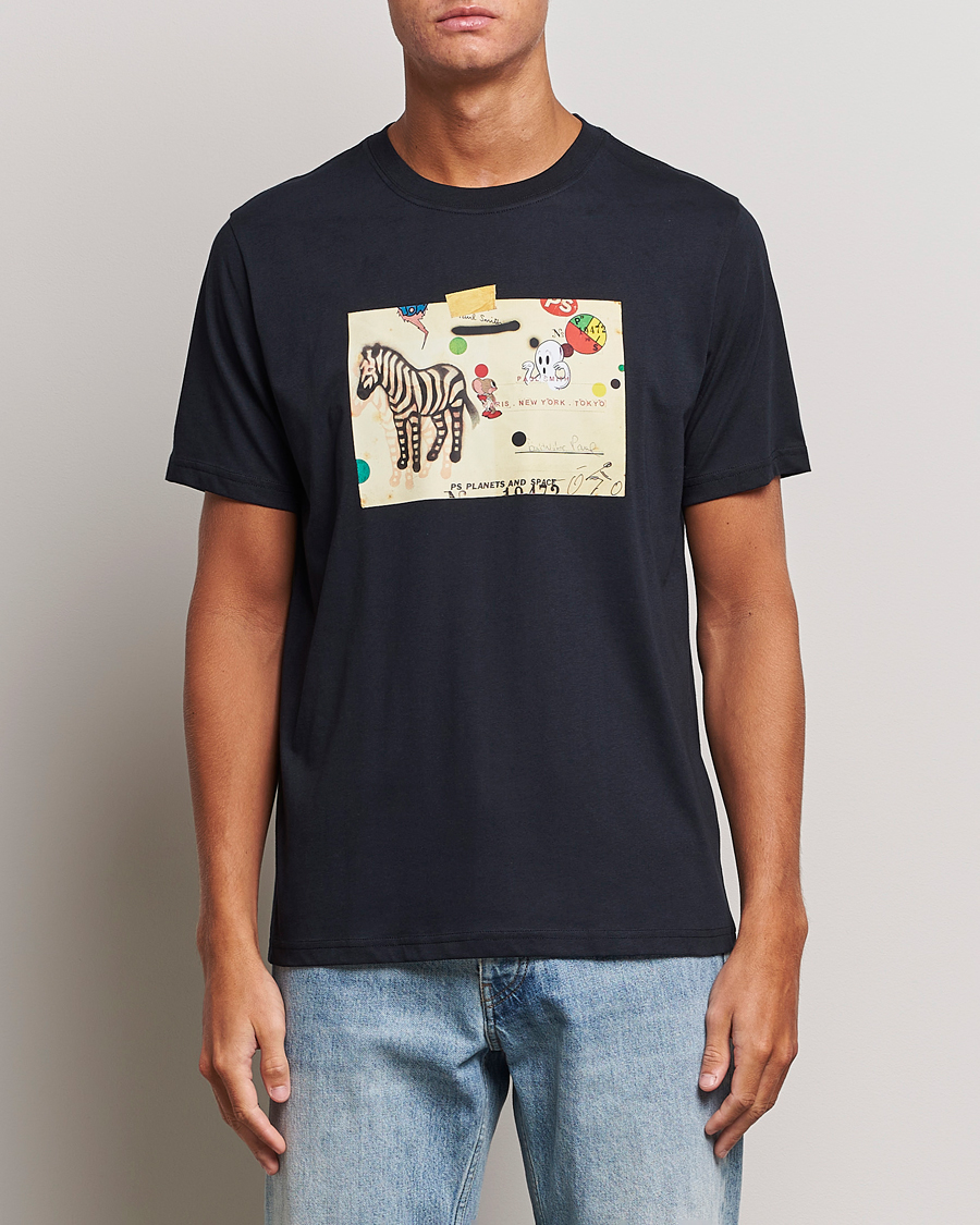 Heren | T-shirts | PS Paul Smith | Zebra Card Crew Neck T-Shirt Navy