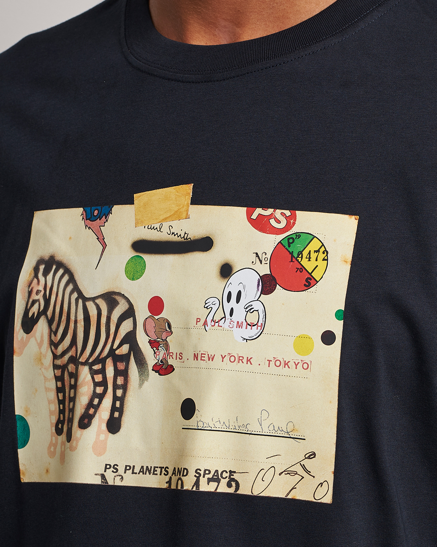 Heren | T-shirts | PS Paul Smith | Zebra Card Crew Neck T-Shirt Navy