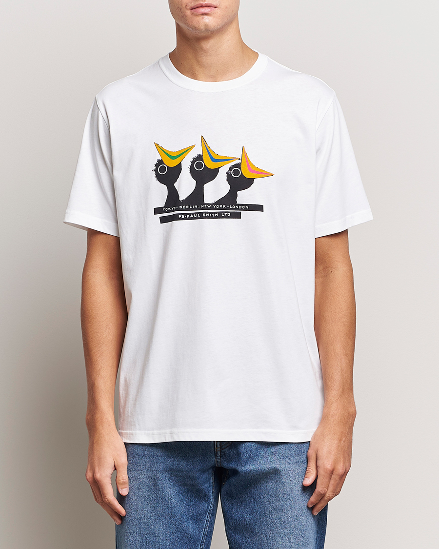 Heren | PS Paul Smith | PS Paul Smith | Birds Crew Neck T-Shirt White