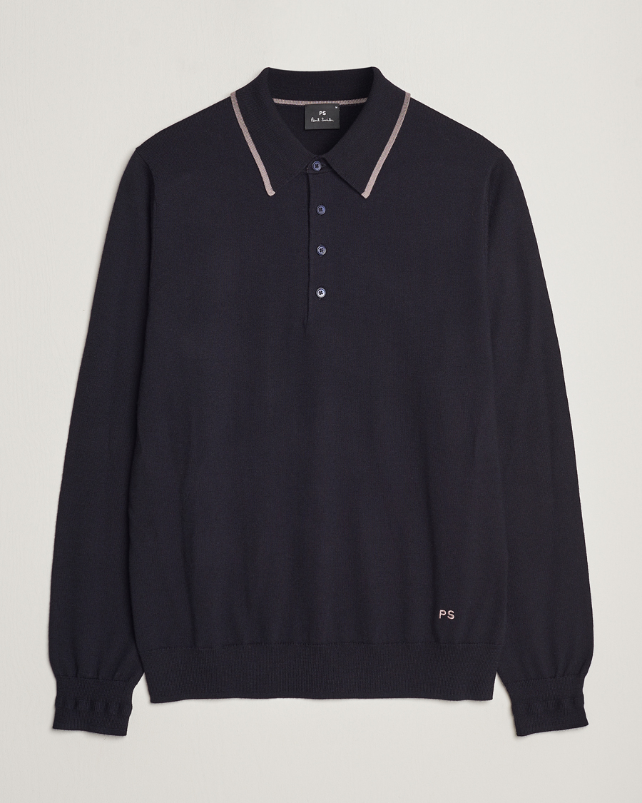 Heren | PS Paul Smith | PS Paul Smith | Merino Wool Knitted Polo Navy