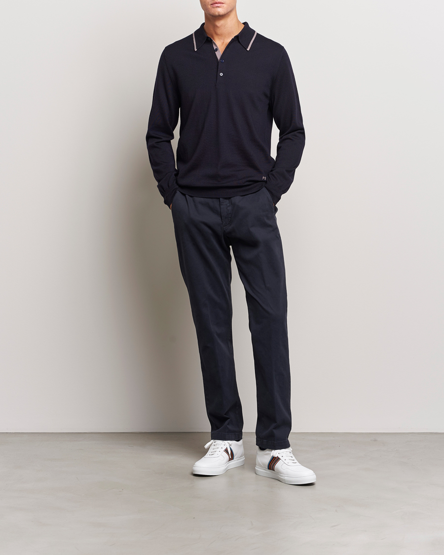 Heren | Truien | PS Paul Smith | Merino Wool Knitted Polo Navy