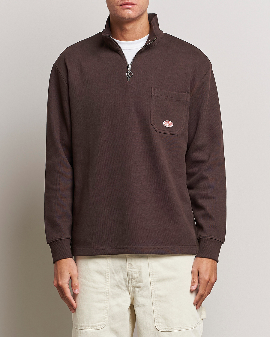 Heren | Truien | Armor-lux | Camioneur Cotton Half Zip Brown
