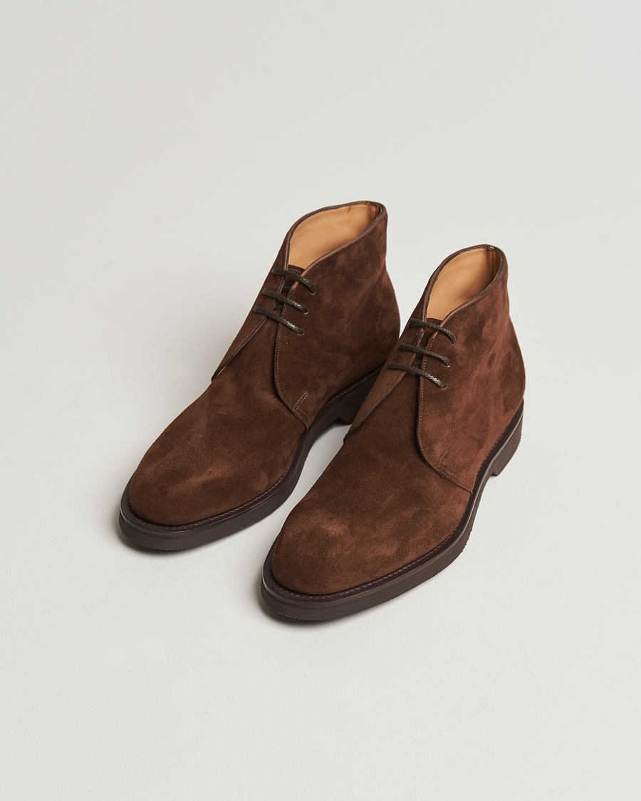 Heren | John Lobb Hackney Chukka Boots Dark Brown Suede | John Lobb | Hackney Chukka Boots Dark Brown Suede