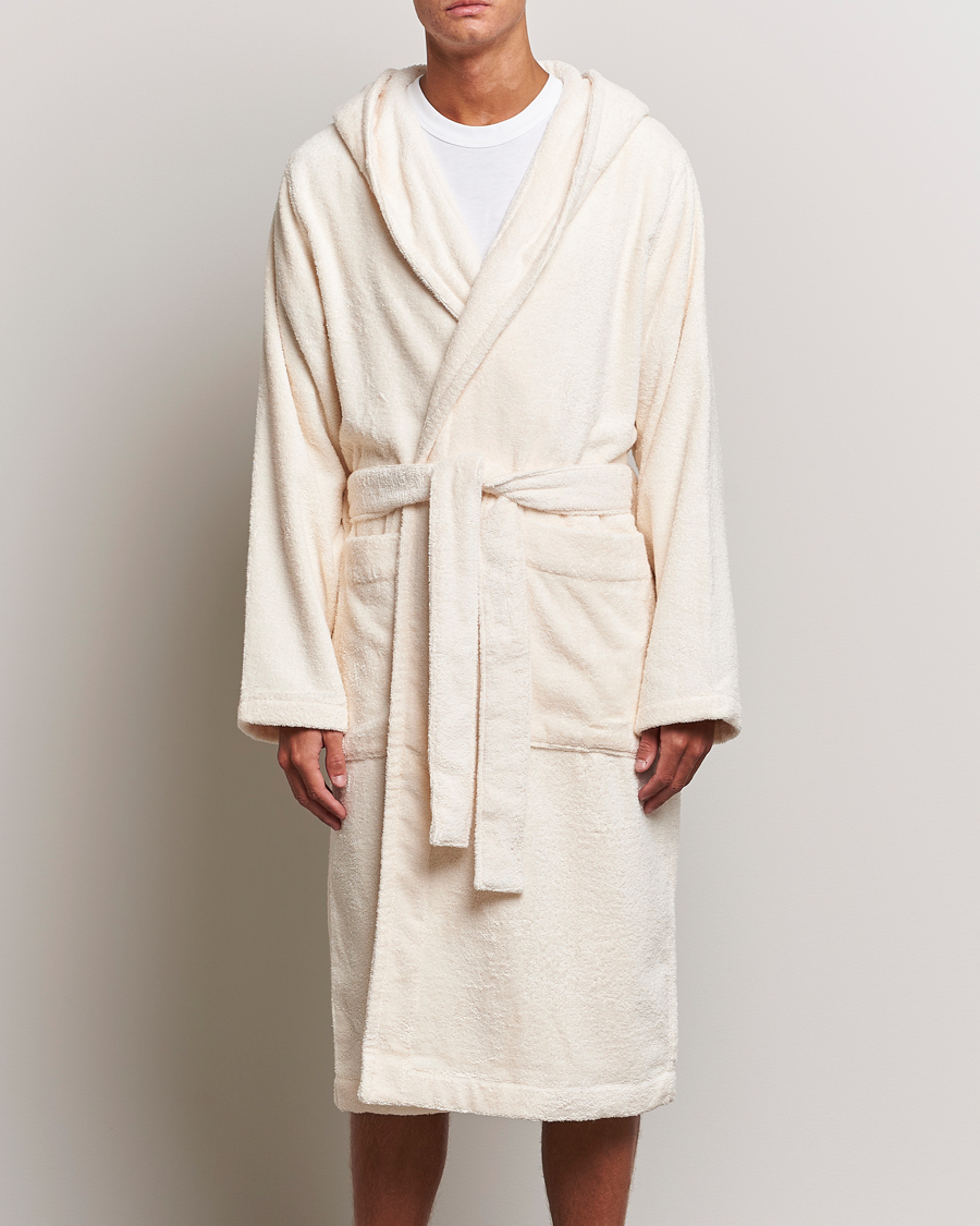 Heren | Pyjama's en gewaden | Tekla | Organic Terry Hooded Bathrobe Ivory