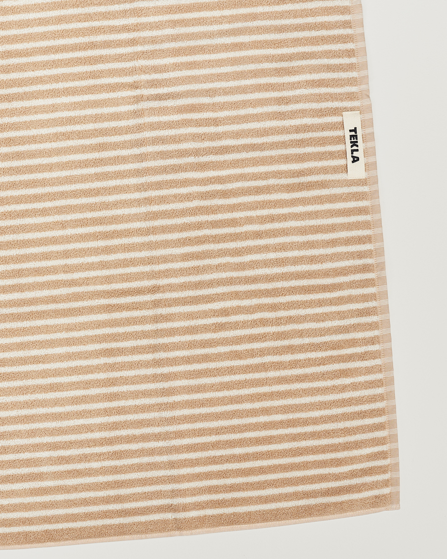 Heren | Handdoeken | Tekla | Organic Terry Hand Towel Ivory Stripe