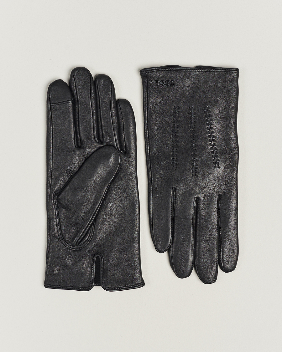 Heren | BOSS BLACK Hainz Leather Gloves Black | BOSS BLACK | Hainz Leather Gloves Black