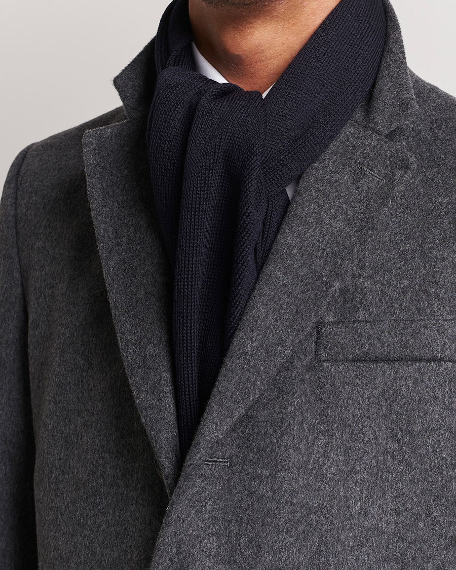 Heren | BOSS BLACK Albas Wool Scarf Dark Blue | BOSS BLACK | Albas Wool Scarf Dark Blue