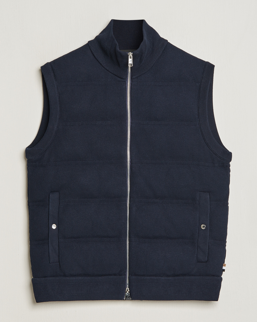 Heren | Jassen | BOSS BLACK | Mandolino Corduroy Vest Dark Blue