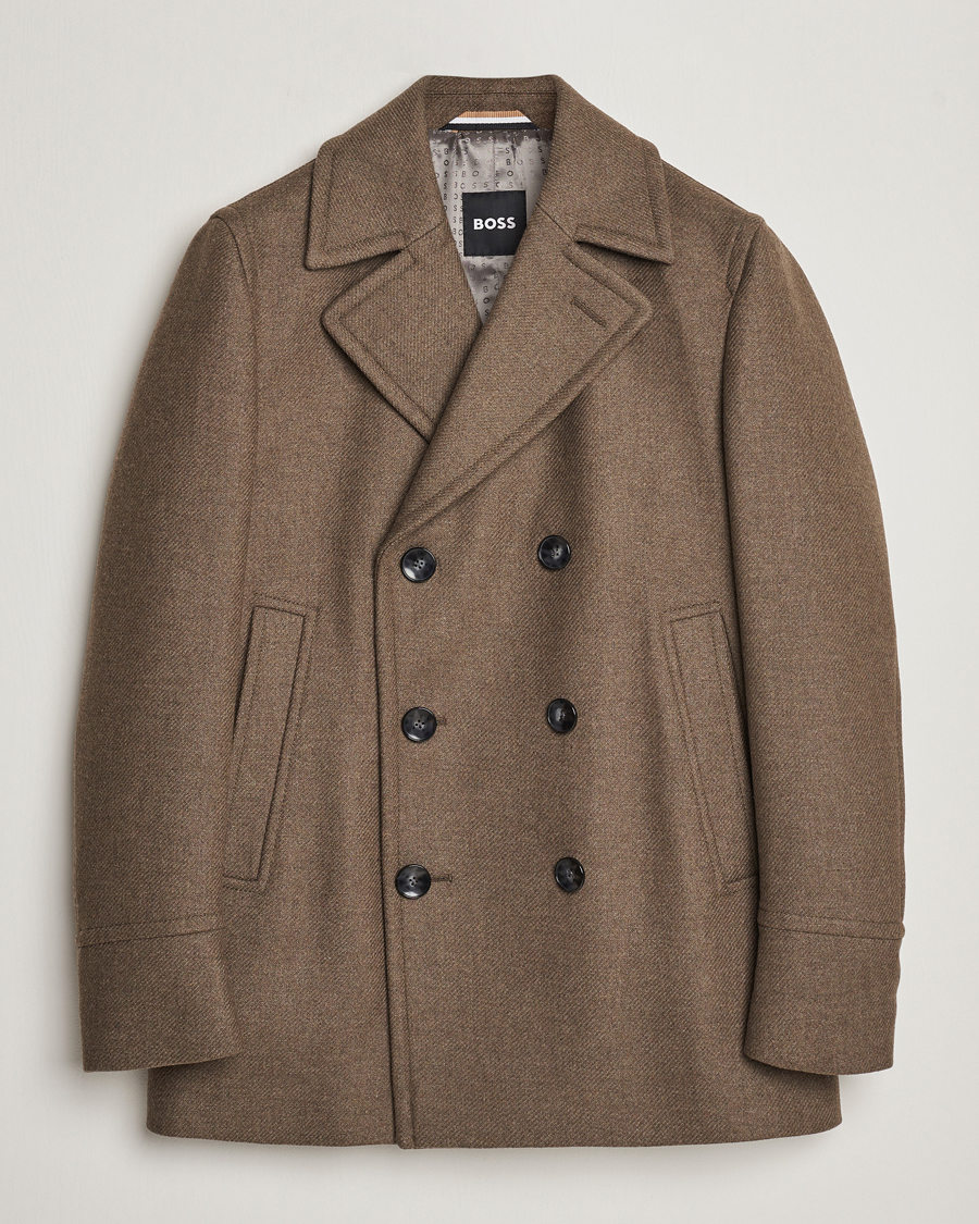 Heren | Jassen | BOSS BLACK | Hyde Peacoat Open Green