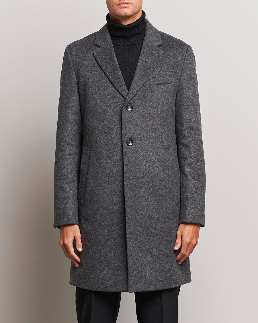 Heren | BOSS BLACK | BOSS BLACK | Hyde Wool/Cashmere Coat Medium Grey
