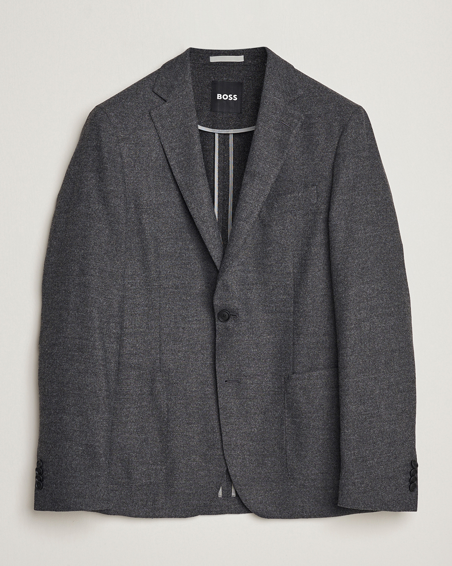Heren | Blazers | BOSS BLACK | Hanry Tech Flannel Blazer Dark Grey