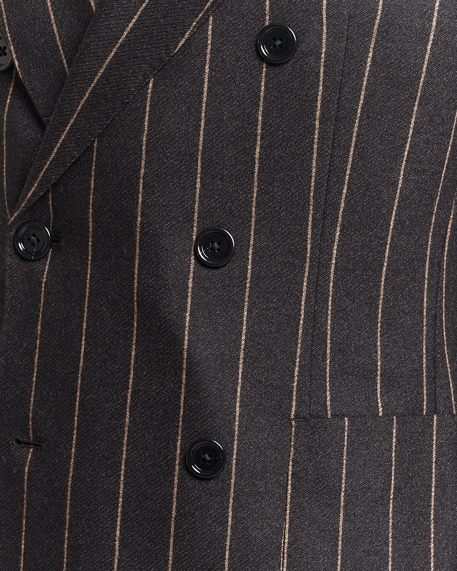 Heren | Pakken | BOSS BLACK | Huge Double Breasted Pinstripe Suit Dark Brown