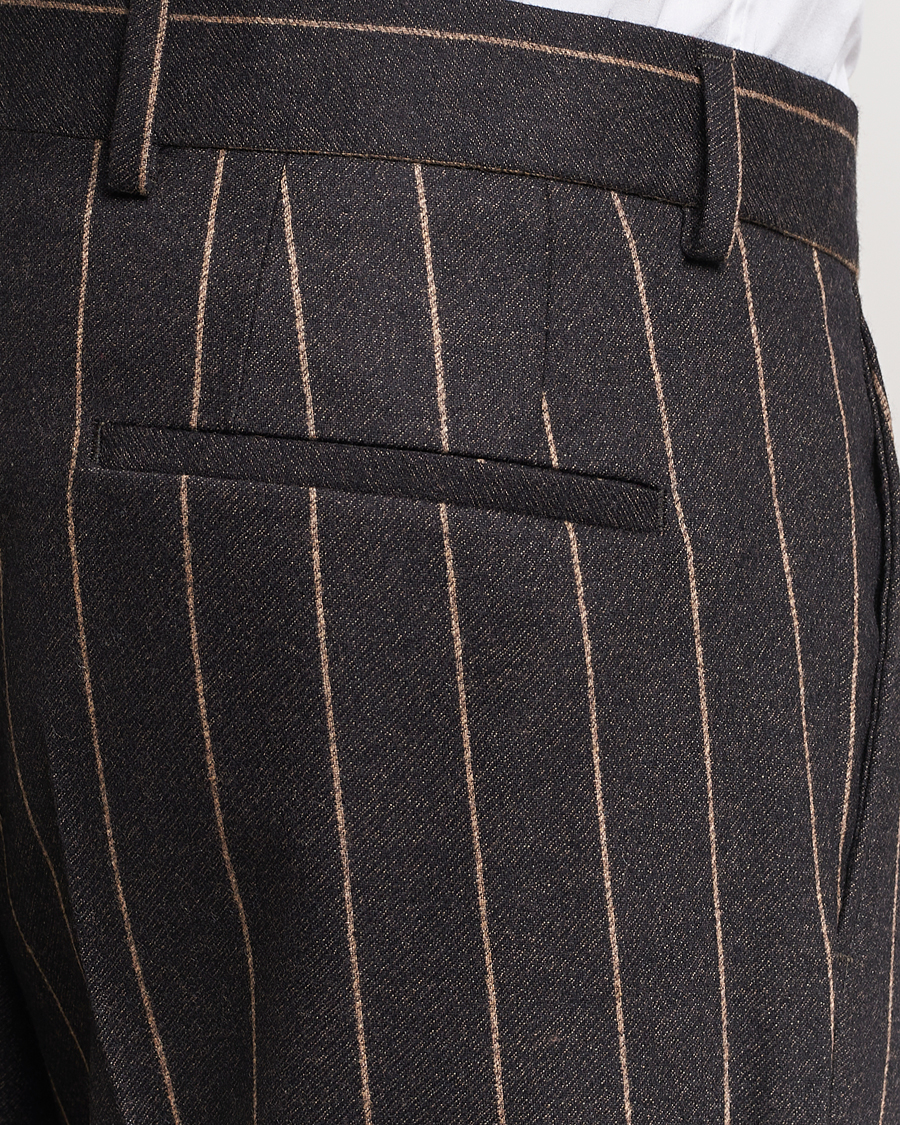 Heren | Pakken | BOSS BLACK | Huge Double Breasted Pinstripe Suit Dark Brown