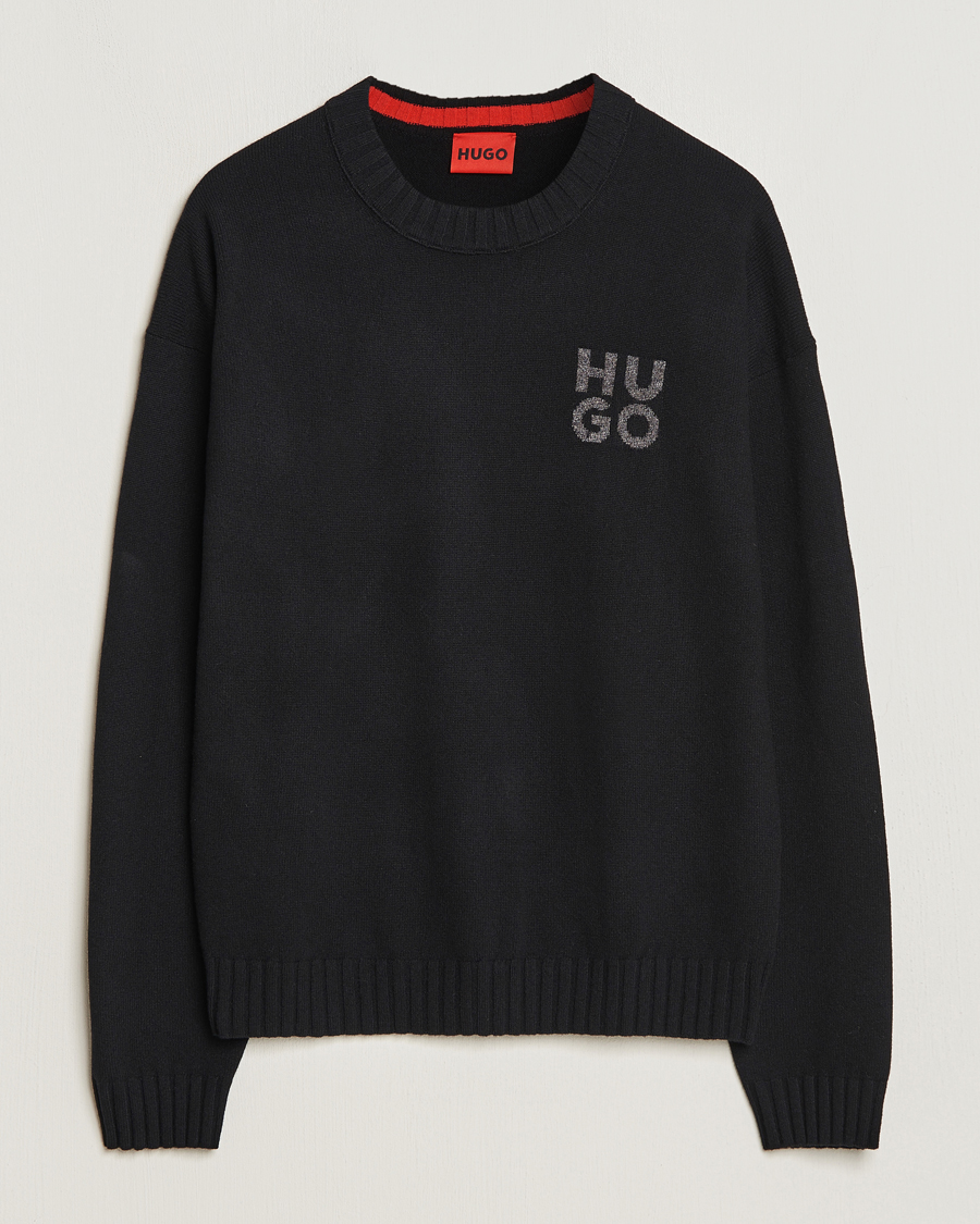 Heren |  | HUGO | San Cassio Knitted Sweater Black