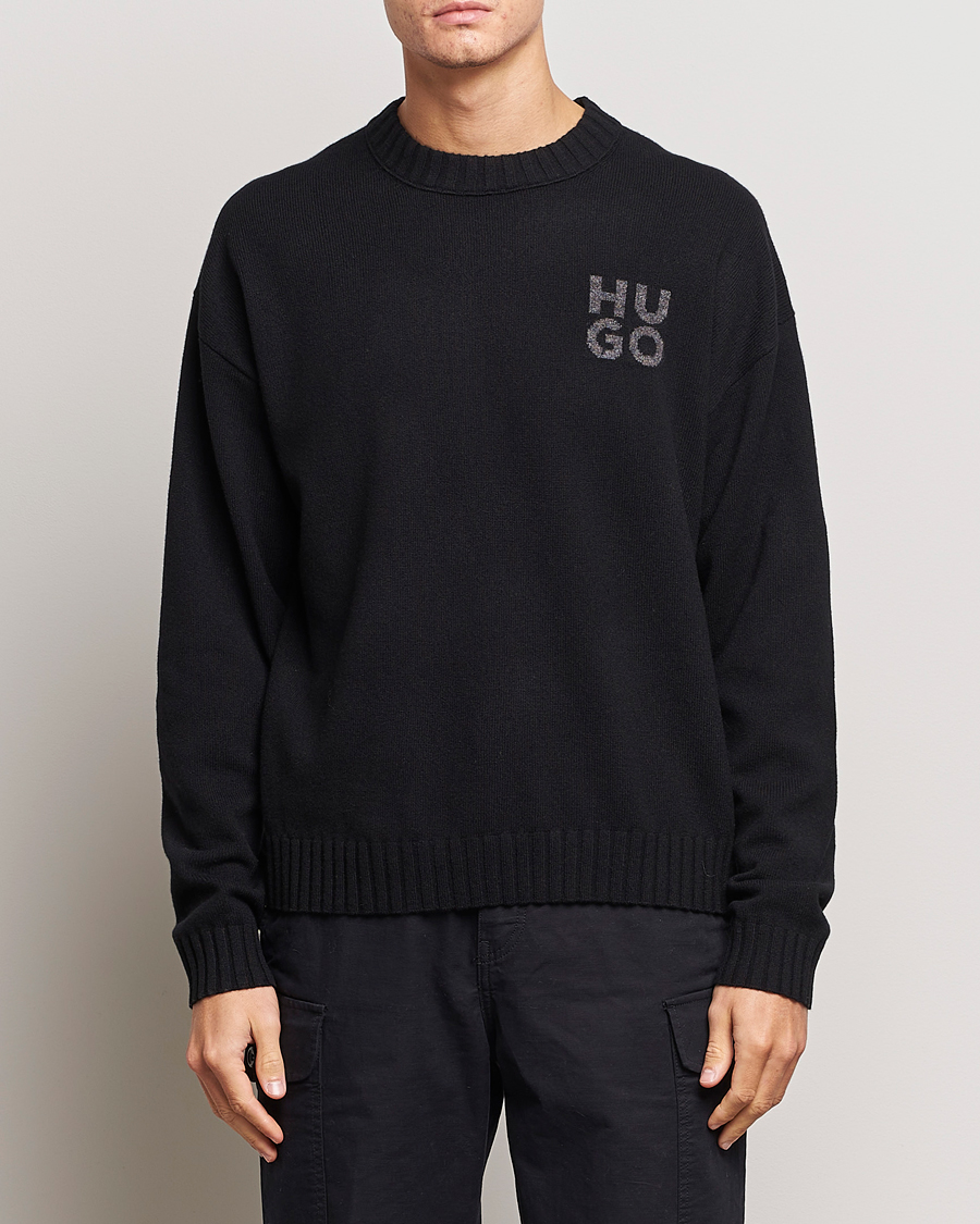 Heren |  | HUGO | San Cassio Knitted Sweater Black