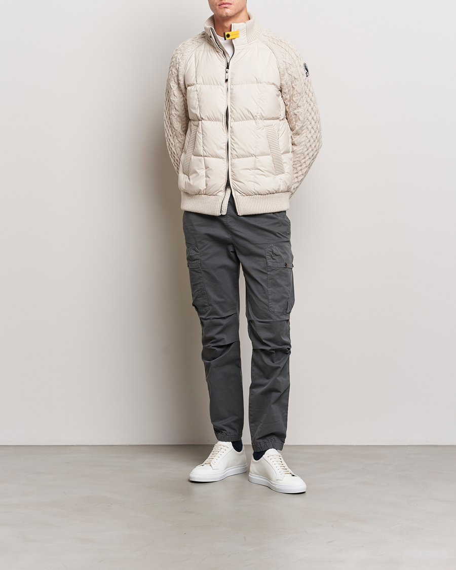 Heren | Jassen | Parajumpers | Great Aran Knitted Hybrid Jacket Bone