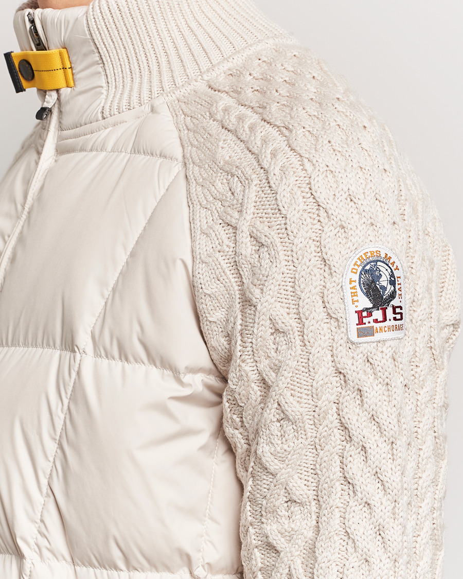 Heren | Jassen | Parajumpers | Great Aran Knitted Hybrid Jacket Bone