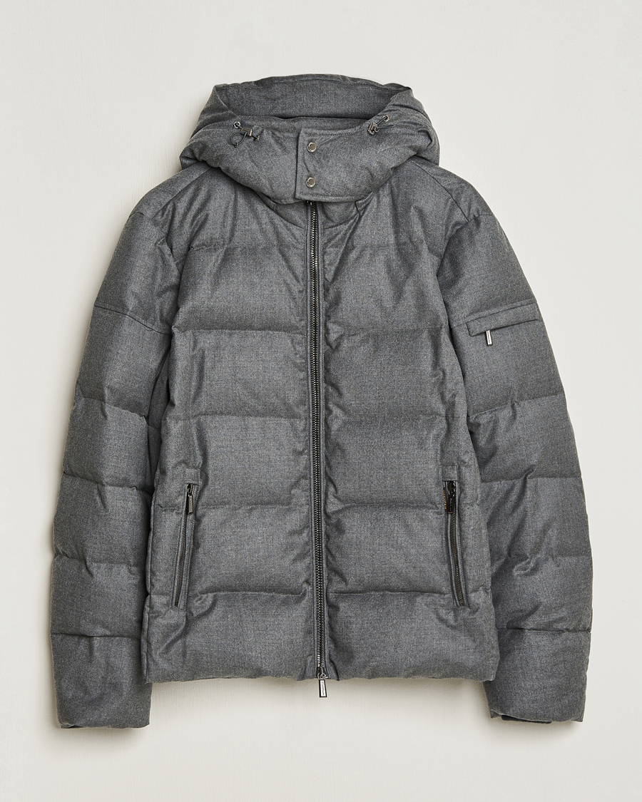 Heren | Jassen | MooRER | Brett Wool/Cashmere Hooded Jacket Grey