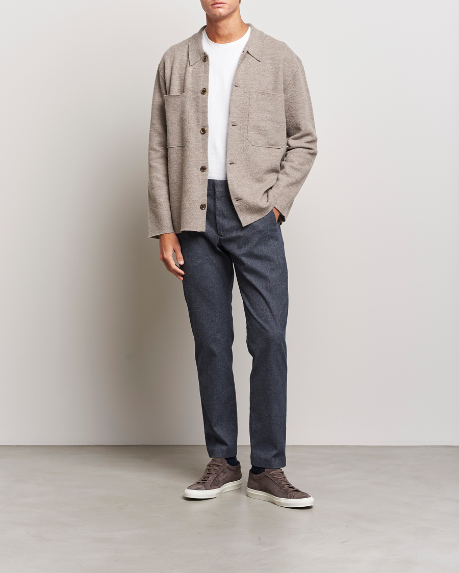 Heren | Truien | NN07 | Jonas Boiled Wool Cardigan Khaki Beige