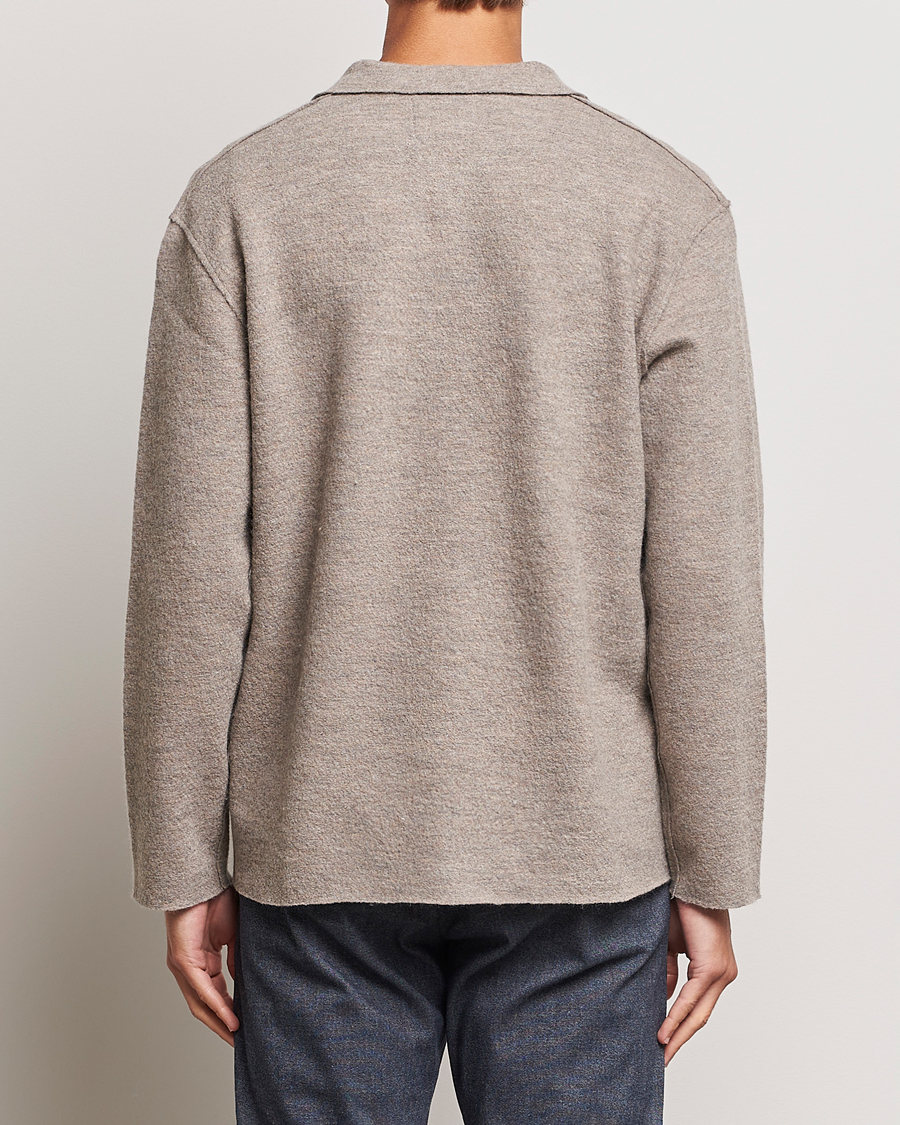 Heren | Truien | NN07 | Jonas Boiled Wool Cardigan Khaki Beige