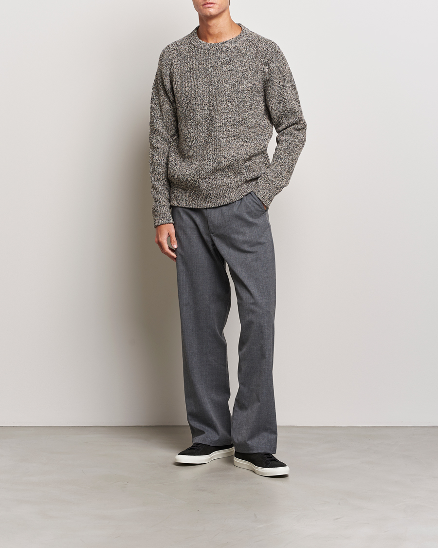 Heren | Truien | NN07 | Jacobo Heavy Knitted Sweater Khaki Melange