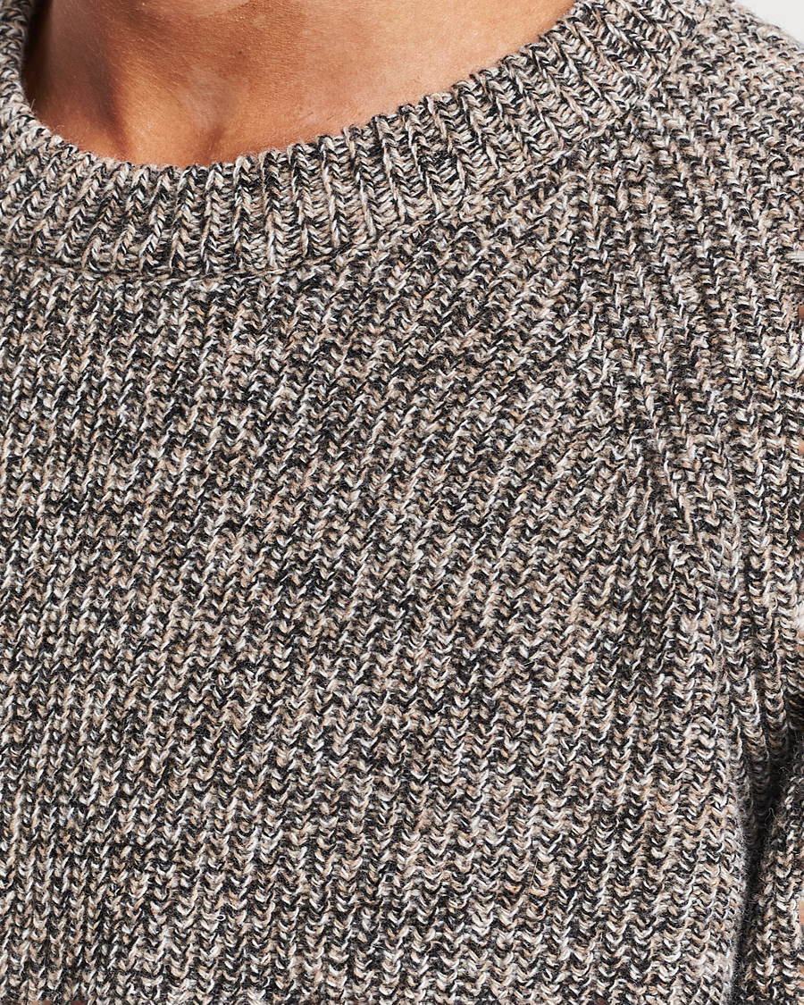 Heren | Truien | NN07 | Jacobo Heavy Knitted Sweater Khaki Melange