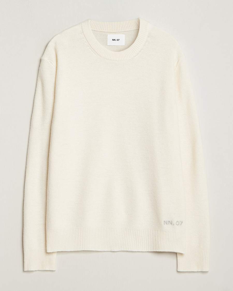 Heren | Truien | NN07 | Nigel Lambswool Knitted Crew Neck Ecru