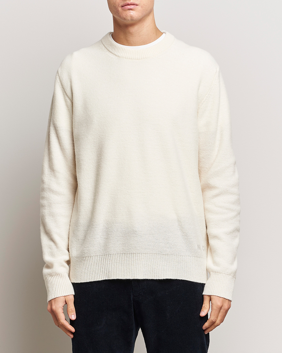 Heren | Truien | NN07 | Nigel Lambswool Knitted Crew Neck Ecru