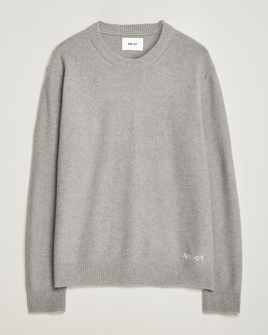 Heren | Truien | NN07 | Nigel Lambswool Crew Neck Pullover Light Grey Melange