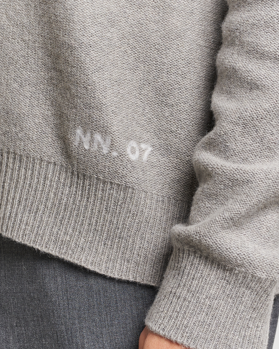 Heren | Truien | NN07 | Nigel Lambswool Crew Neck Pullover Light Grey Melange