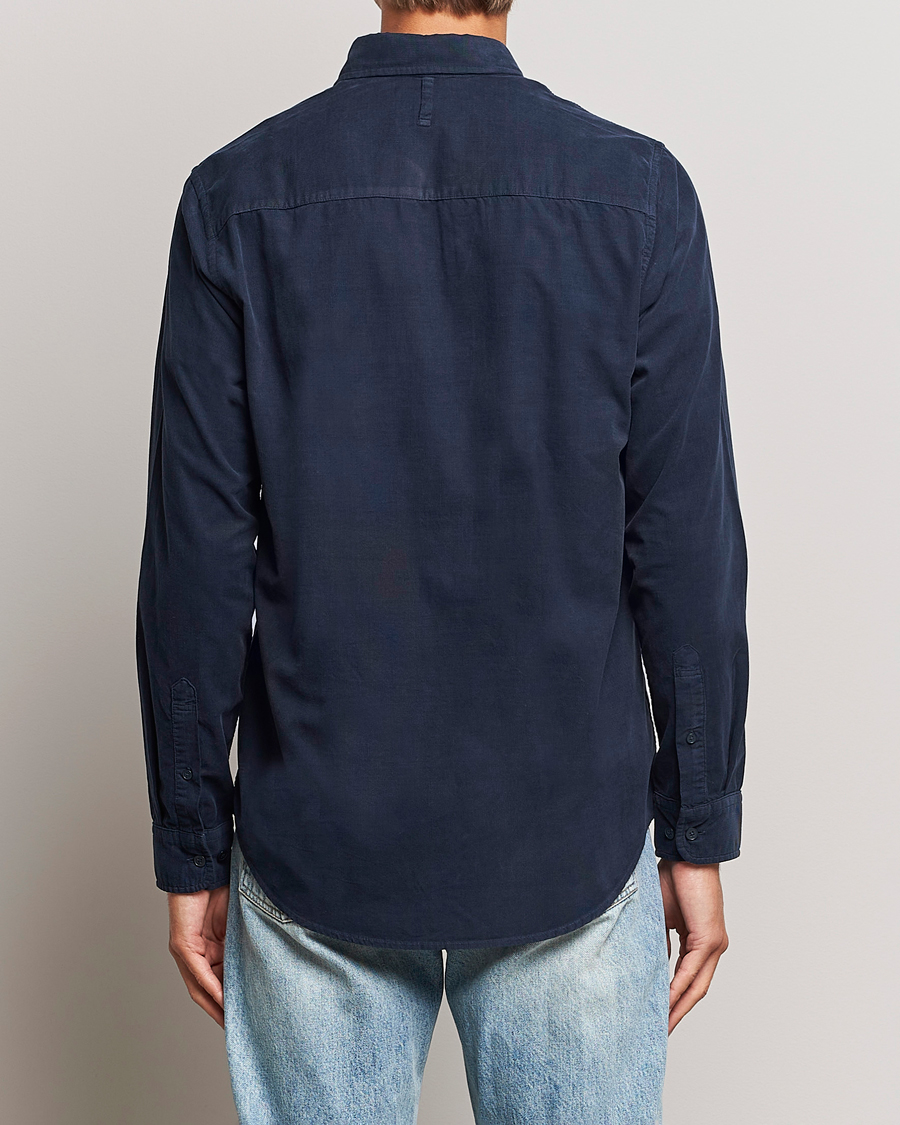 Heren | Overhemden | NN07 | Arne Baby Cord Shirt Navy Blue