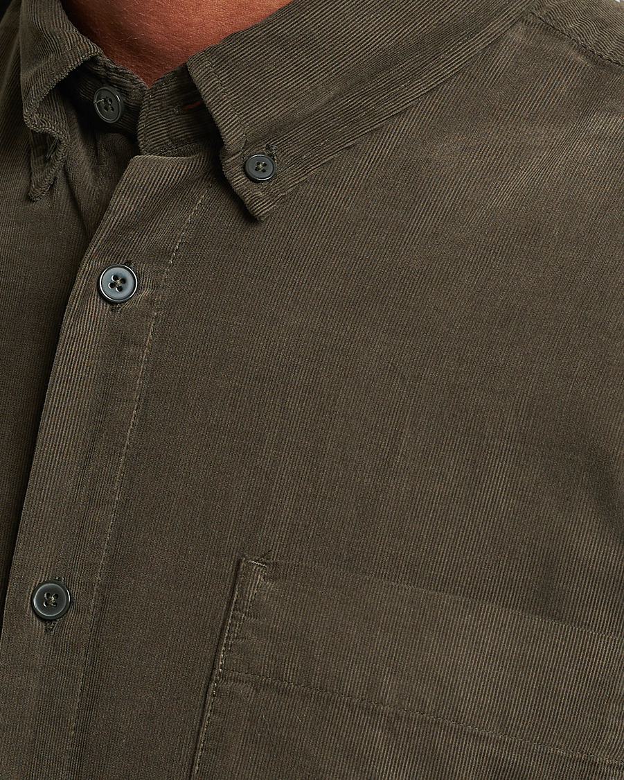 Heren | Overhemden | NN07 | Arne Baby Cord Shirt Dark Army