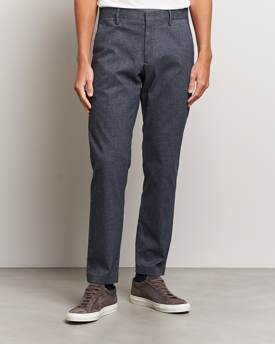 Heren | Broeken | NN07 | Theo Brushed Cotton Trousers Navy Blue