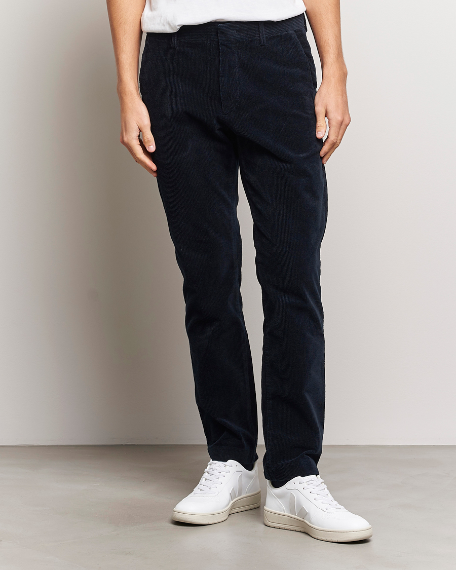 Heren | Broeken | NN07 | Theo Regular Fit Corduroy Chinos Navy Blue