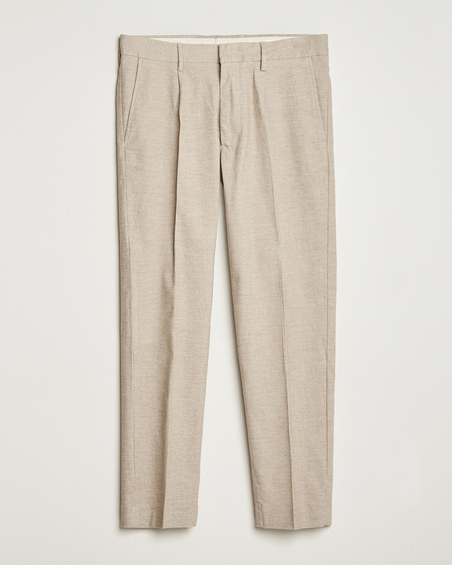 Heren | Broeken | NN07 | Bill Wool Pleated Trousers Cement