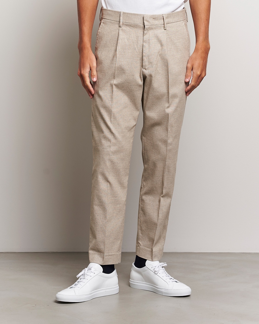 Heren | Broeken | NN07 | Bill Wool Pleated Trousers Cement