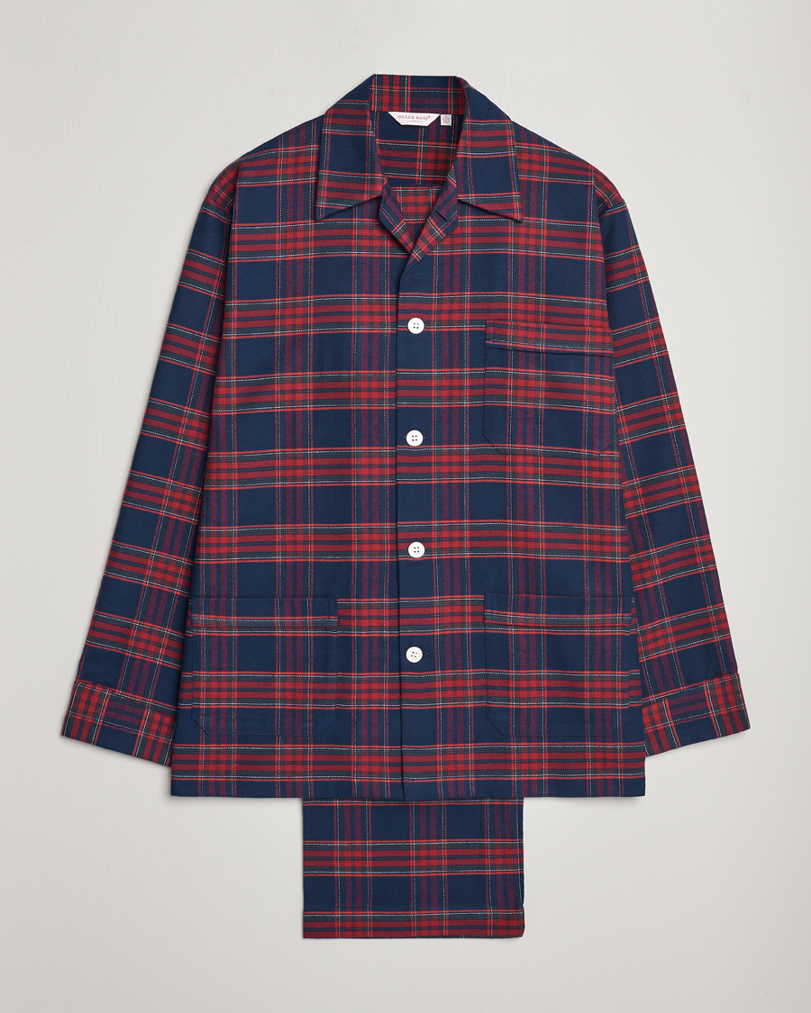 Heren |  | Derek Rose | Cotton Flannel Checked Pyjama Set Multi